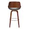 Armen Living Mona 26" Counter Height Swivel Gray Faux Leather and Walnut Wood Bar Stool LCMNBAWAGR26 - alternate 4